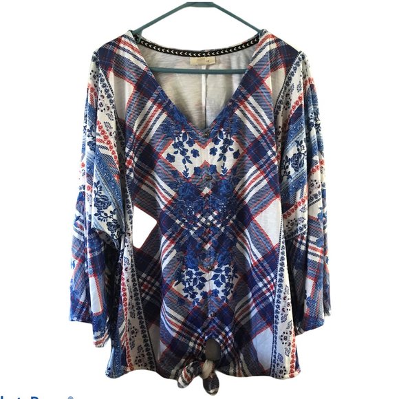 Style & Co. Women's PLUS V-Neck Blouse 2X NWT - Picture 3 of 8